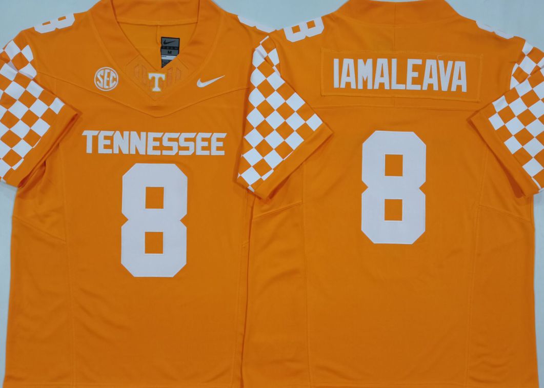 Men Tennessee Volunteers #8 Iamaleava Yellow Nike 2025 NCAA Jersey style 1
